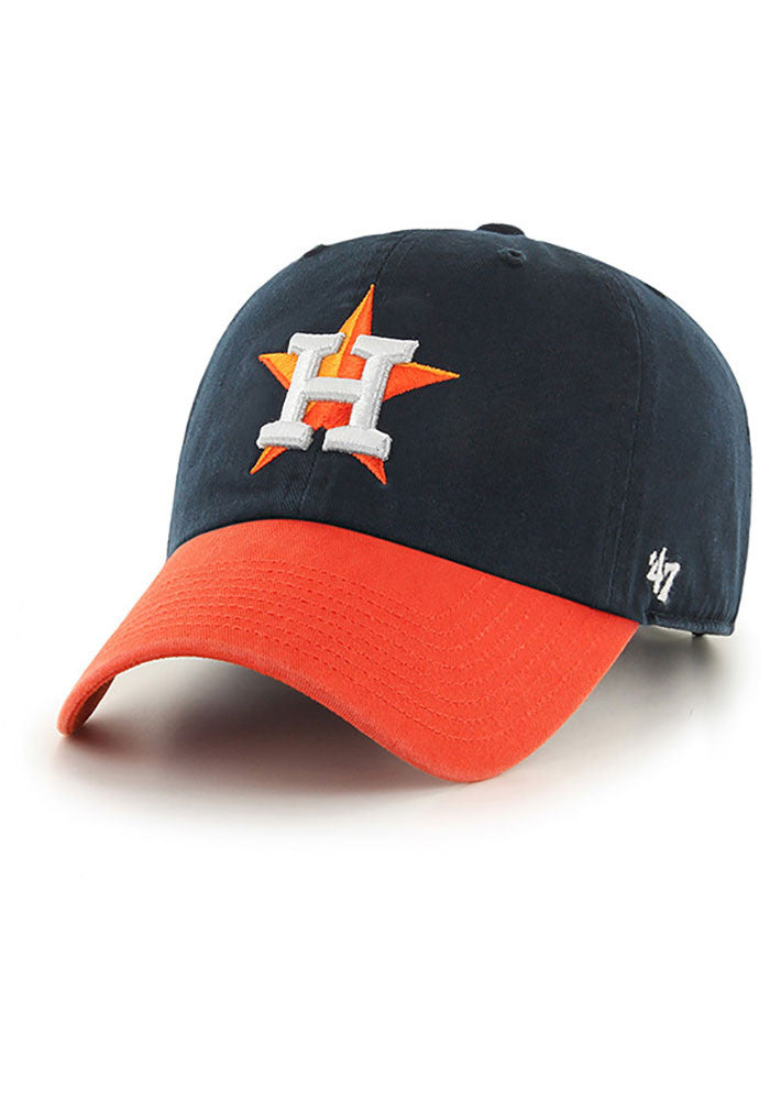 Houston Astros - Road Clean Up Navy & Orange Adjustable Hat, 47 Brand