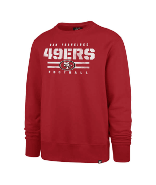 San Francisco 49ers - Red Stencil Stripe Headline Crew Men Long Sleeve