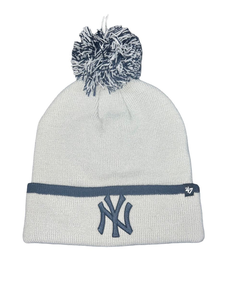 New York Yankees - Gray Baraka Cuff Knit Knit Cuff with Pom, 47 Brand