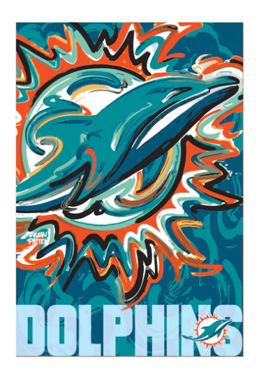 Miami Dolphins - Suede GDN Logo Outdoor Garden Flag