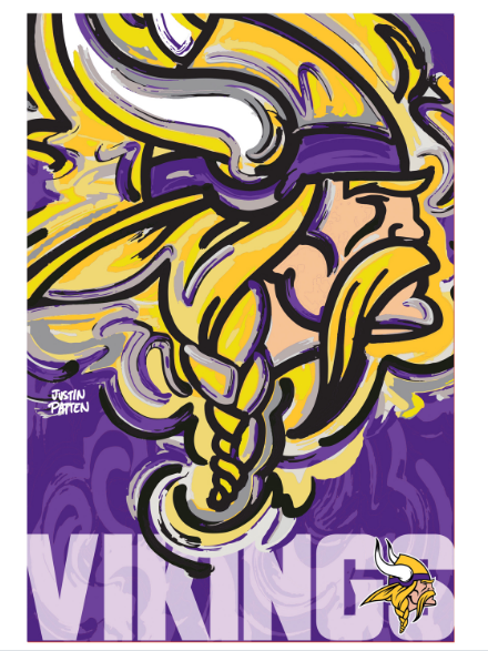 Minnesota Vikings - Suede GDN Logo Outdoor Garden Flag