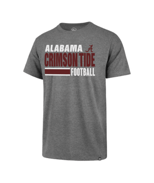 Alabama Crimson Tide - Slate Grey Stacked Stripe Super Rival T-Shirt