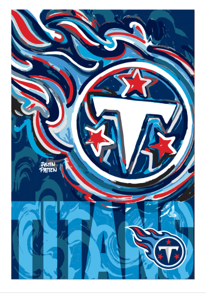 Tennessee Titans - Suede GDN Logo Outdoor Garden Flag