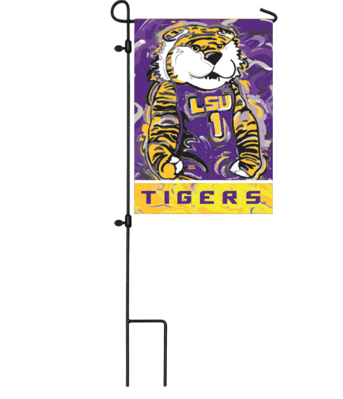 LSU Mascot - Suede GDN Logo Outdoor Garden Flag