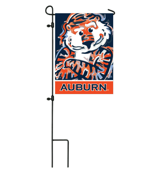 Auburn Tigers - Mascot Suede GDN Logo Outdoor Garden Flag