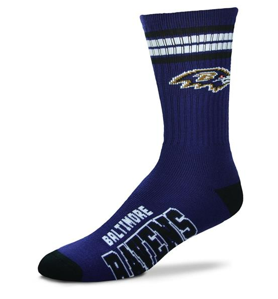 Baltimore Ravens - 4 Stripe Deuce Crew Socks