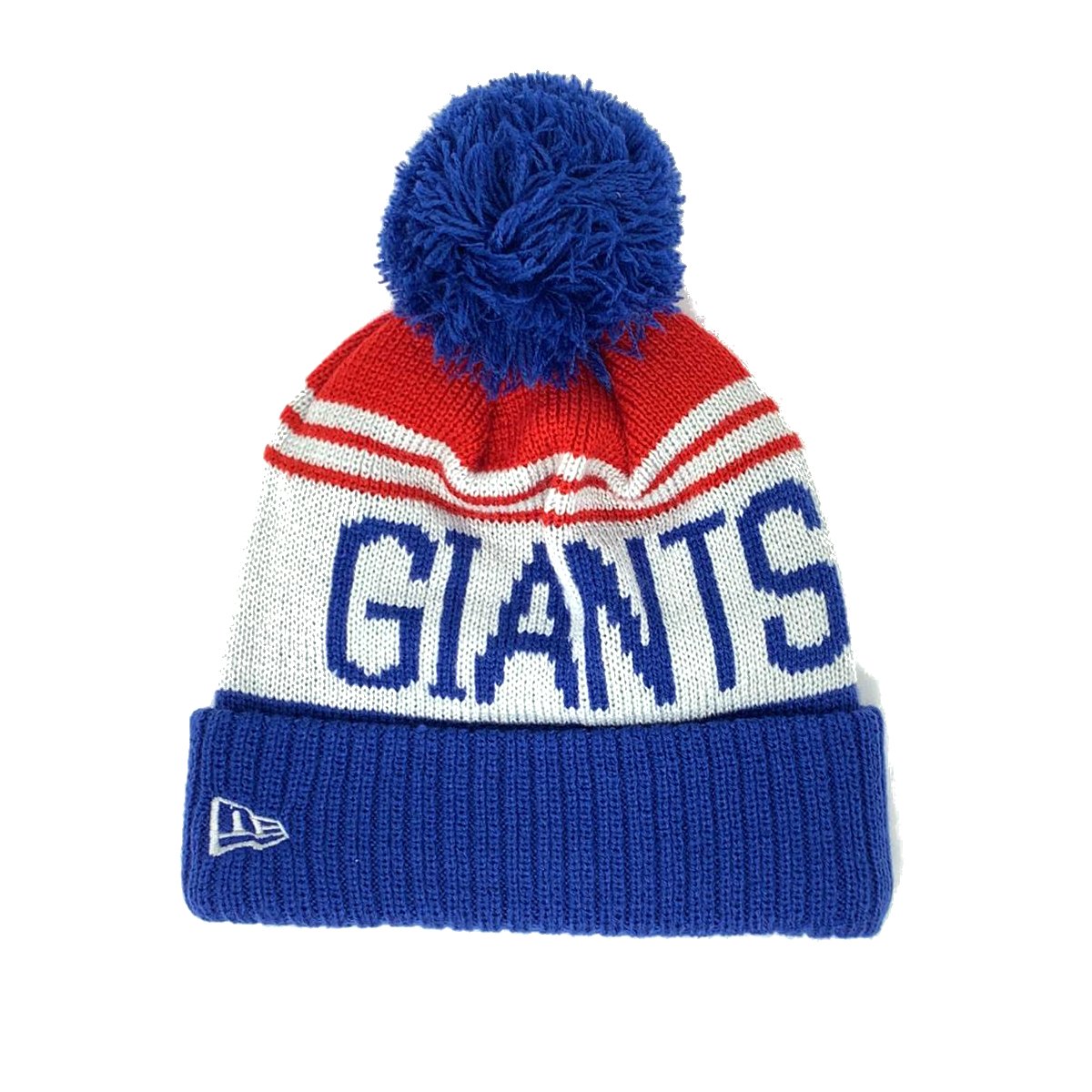 New York Giants Royal Team Logo Cuffed Knit Hat with Pom