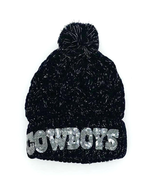 Dallas Cowboys Women's Black Knit Beanie Hat