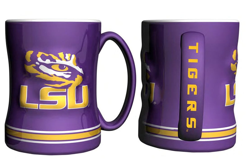 LSU Tigers Coffee Mug - 14oz Sculpted Relief