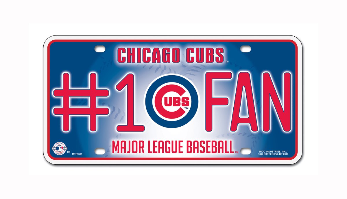 MLB Chicago Cubs #1 Fan Metal Tag License Plate