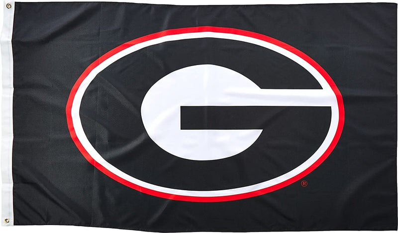 Georgia Bulldogs 3x5 Black Background House Flag
