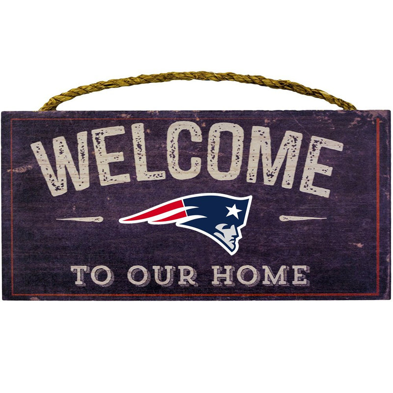 New England Patriots Welcome Distressed Sign