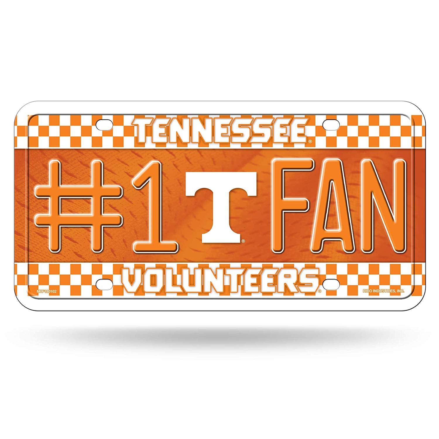 NCAA Tennessee Volunteers #1 Fan Metal License Plate Tag