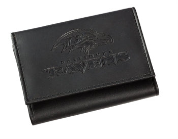 Baltimore Ravens - Black Leather Trifold Wallet