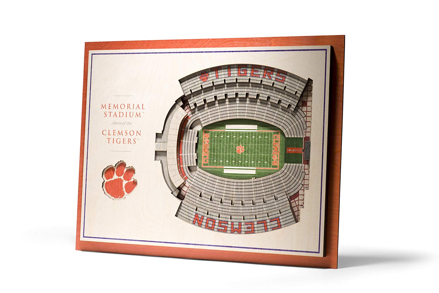 NCAA Clemson Tigers Memorial Stadium view 3D Wall Art Standard Version