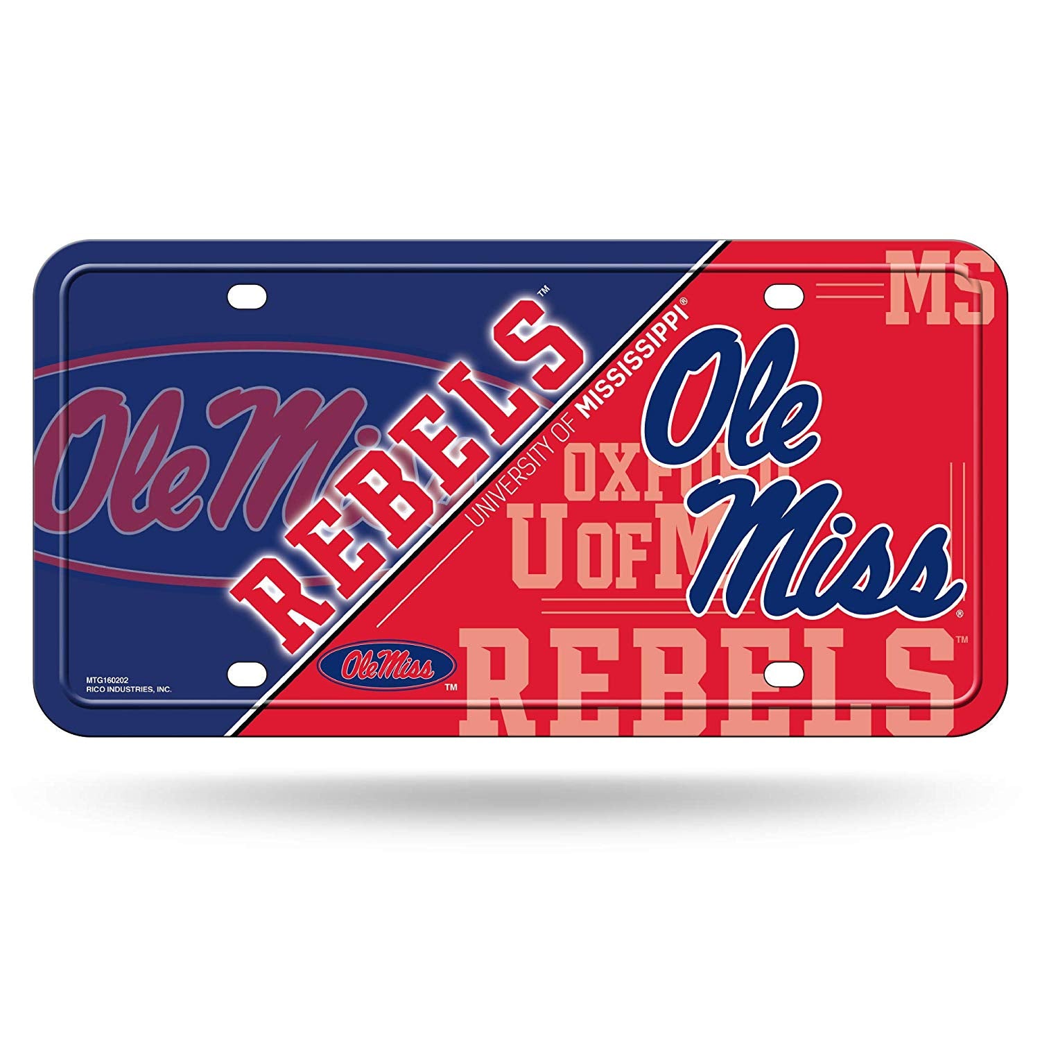 NCAA Mississippi Ole Miss Rebels Metal License Plate Tag