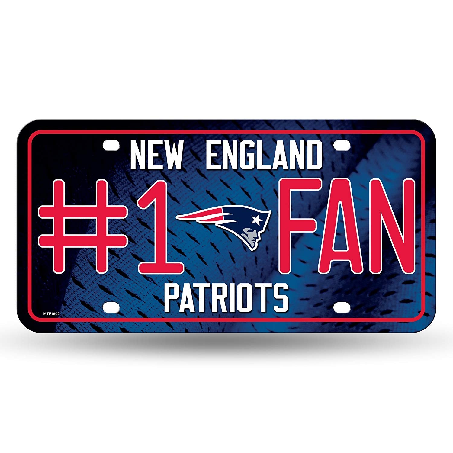 NFL New England Patriots #1 Fan Metal License Plate Tag