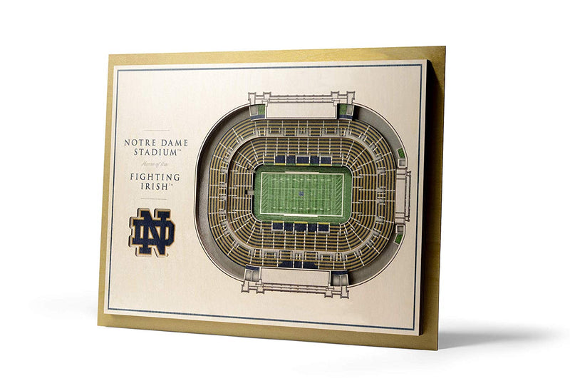 NCAA Notre Dame Fighting Irish Memorial Stadium view 3D Wall Art Standard Version