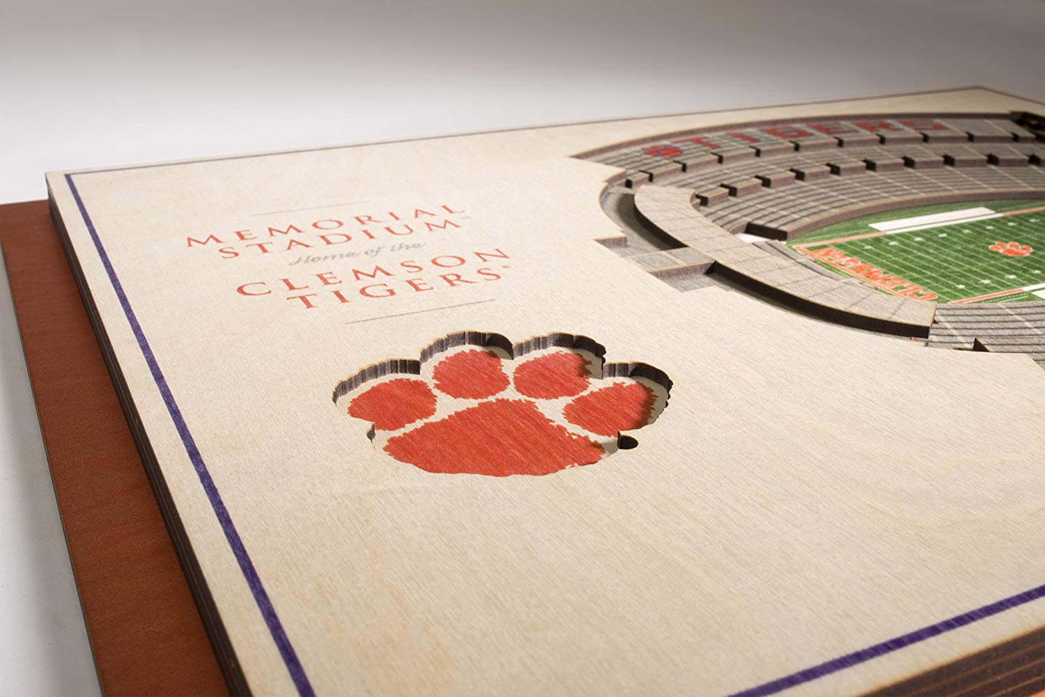 NCAA Clemson Tigers Memorial Stadium view 3D Wall Art Standard Version