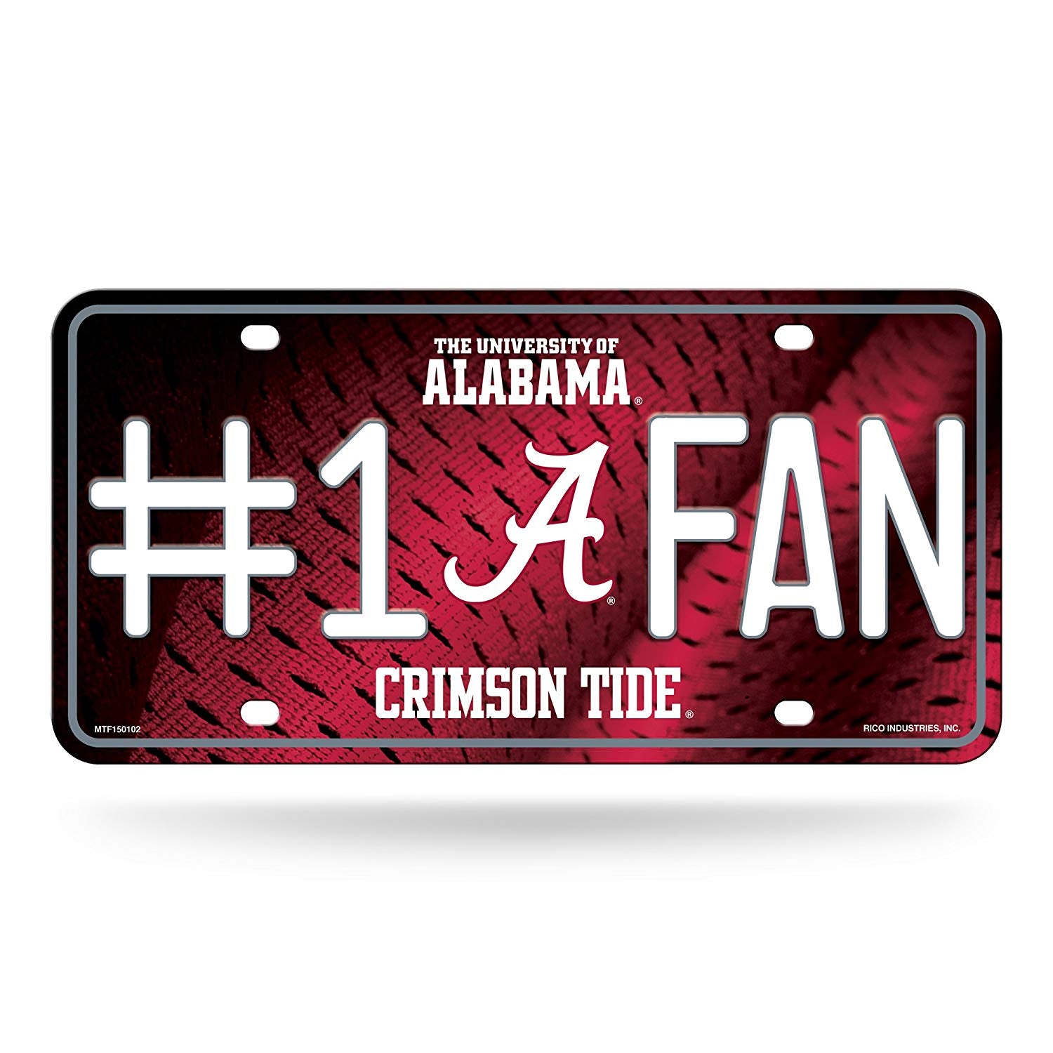 NCAA Alabama Crimson Tide #1 Fan Metal License Plate Tag