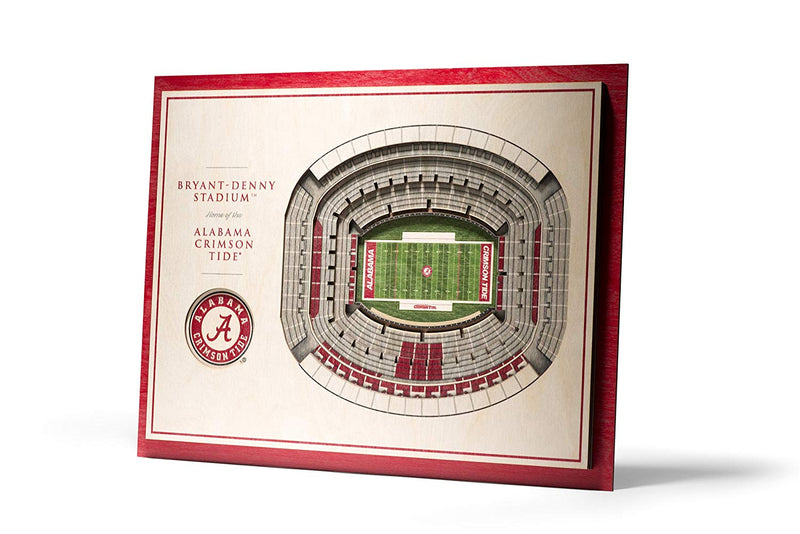 NCAA Alabama Crimson Tide Memorial Stadium view 3D Wall Art Standard Version