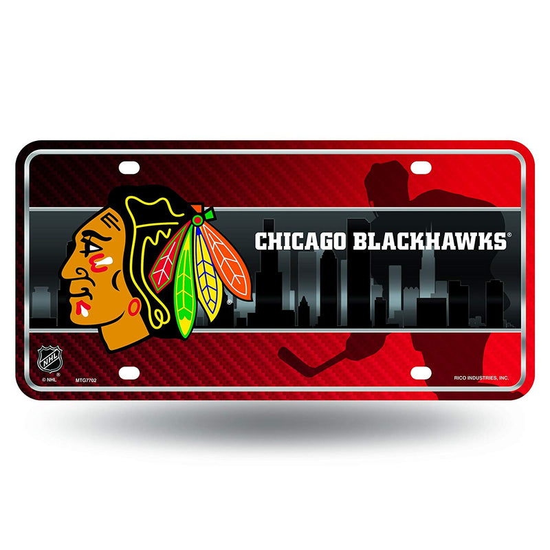NHL Chicago Blackhawks Metal License Plate Tag