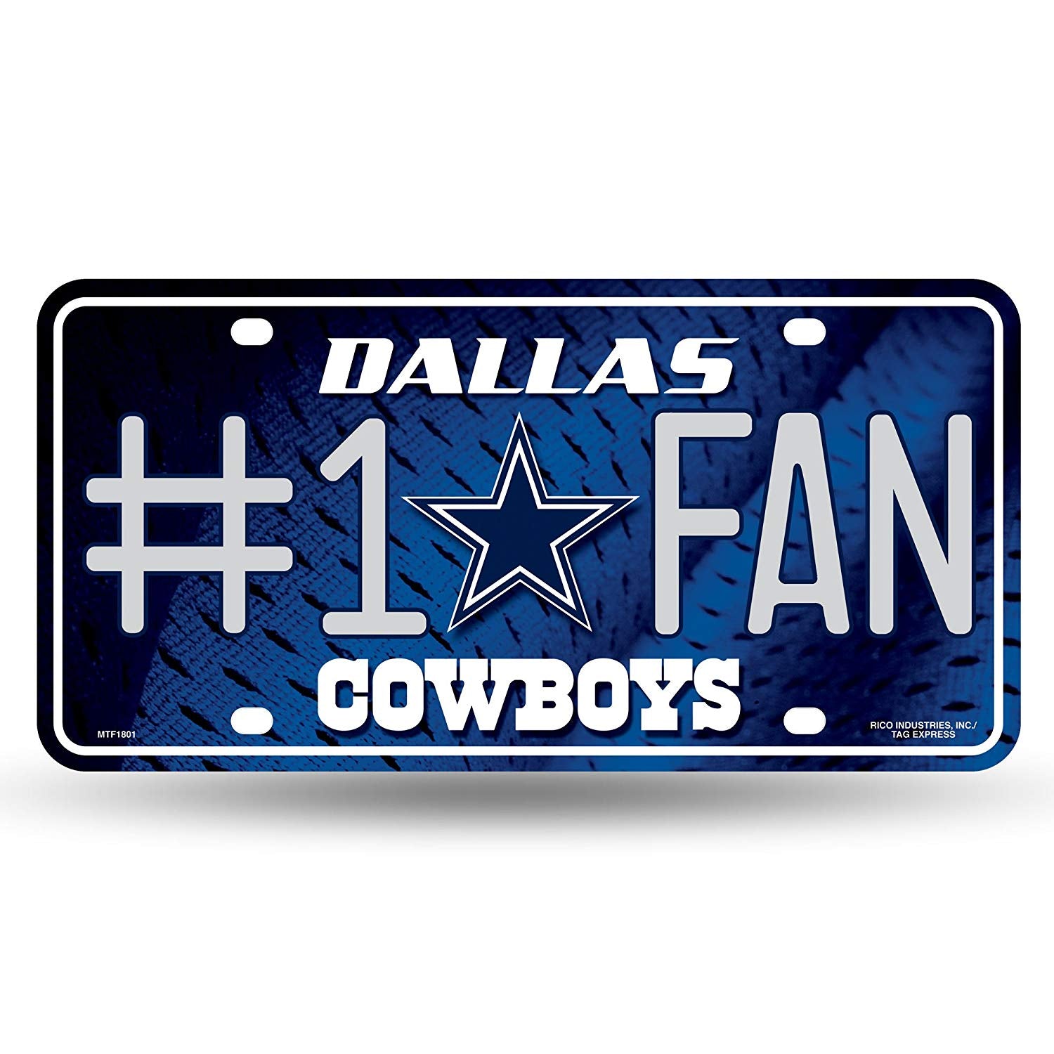 NFL Dallas Cowboys #1 Fan Metal License Plate Tag