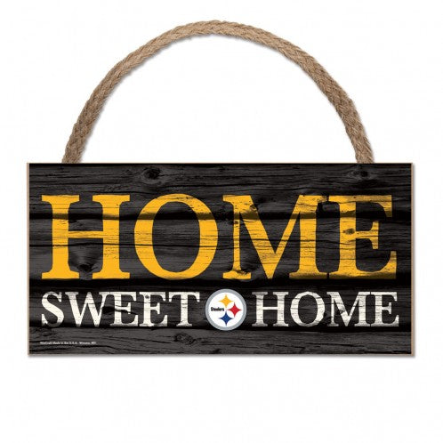 PITTSBURGH STEELERS WOOD SIGN W/ROPE