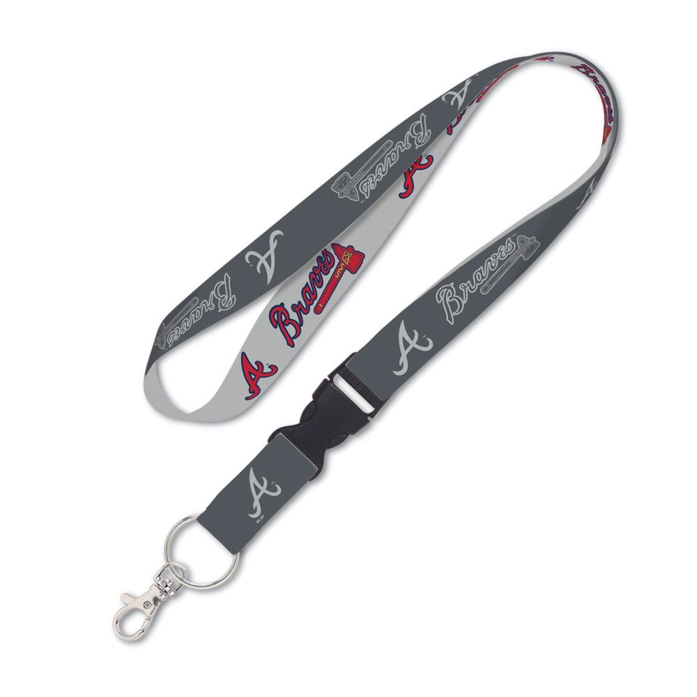 Atlanta Braves - Charcoal 1" Lanyard with Detachable Buckle