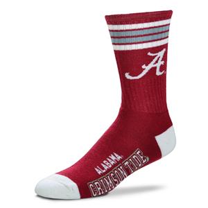 Alabama Crimson Tide - 4 Stripe Deuce Crew Socks