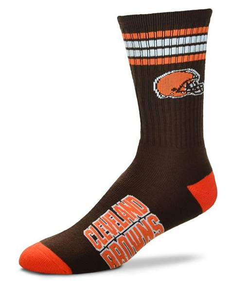 Cleveland Browns - 4 Stripe Deuce Crew Socks