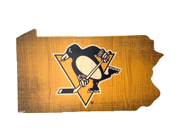 NHL Pittsburgh Penguins Team Color Logo state Cutout Sign