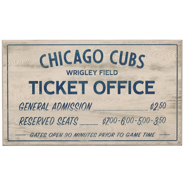 Chicago Cubs - Vintage Ticket Office Wood Wall Decor