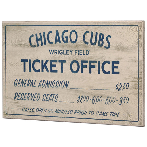 Chicago Cubs - Vintage Ticket Office Wood Wall Decor