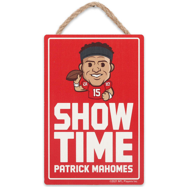 Kansas City Chiefs: NFL Patrick Mahomes Players Association Show Time - Hanging Wood Wall Decor