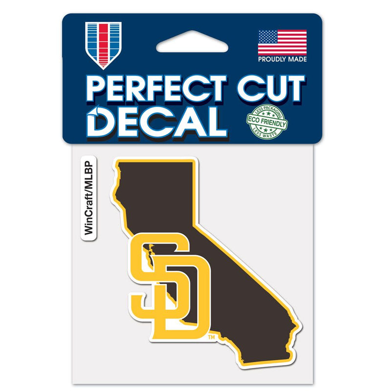 San Diego Padres - State Shape Perfect Cut Color 4" x 4" Decal