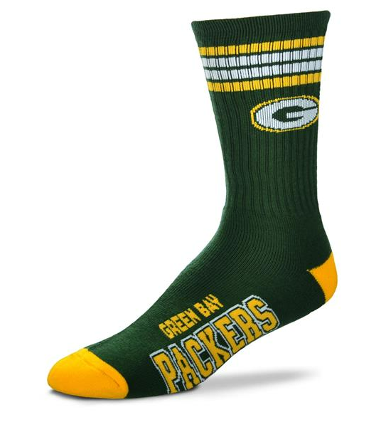 Green Bay Packers - 4 Stripe Deuce Crew Socks