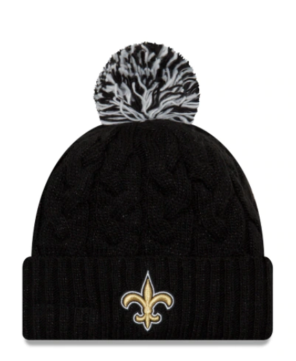 New Orleans Saints - One Size Cozy Cable Beanie with Pom, New Era