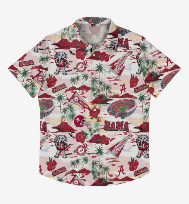 Alabama Crimson Tide - Thematic Stadium Print Button Up Shirt