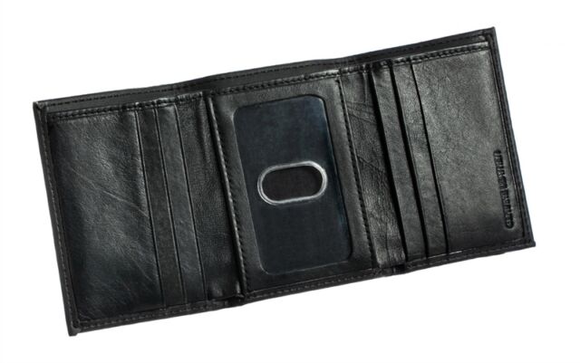 Michigan Wolverines - Leather Black Trifold Wallet