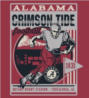 Alabama Crimson Tide Retro Poster and Stadium Comfort Color Short Sleeve T-Shirt