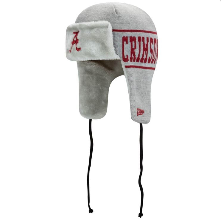 Alabama Crimson Tide Basic Trapper Knit Hat- Grey 
