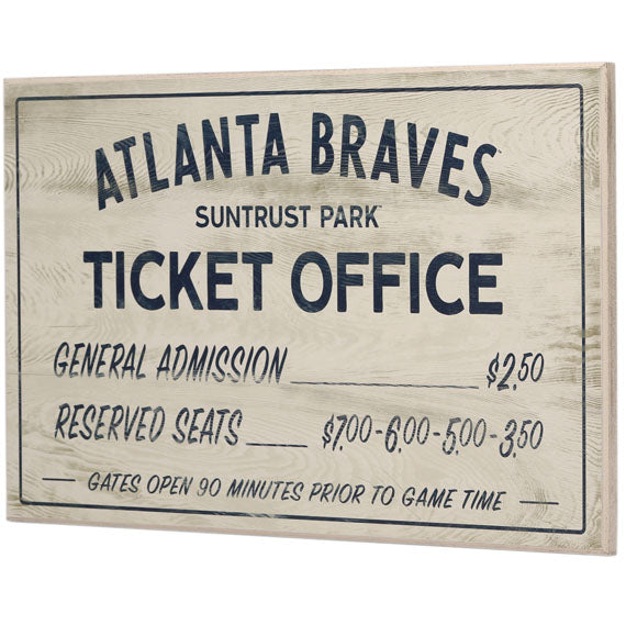 Atlanta Braves Vintage Ticket Office Wood Wall Decor