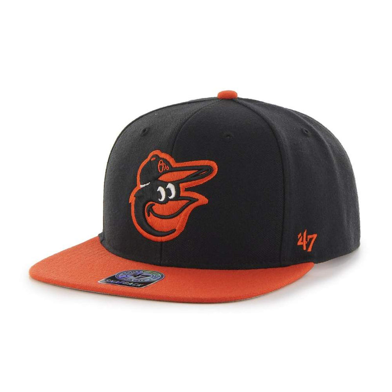 Baltimore Orioles - Two-Tone Black Sure Shot Captain Hat, 47 Brand