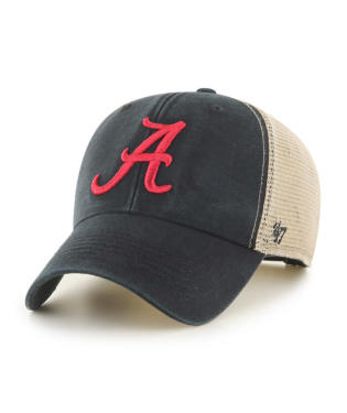 Alabama Crimson Tide - Black Flagship Wash MVP Hat, 47 Brand