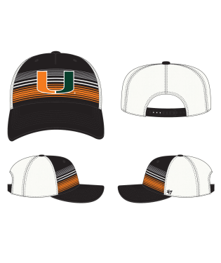 Miami Hurricanes - Black Highland Mesh MVP DP Hat, 47 Brand