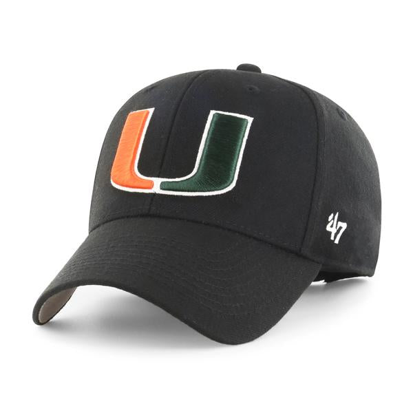 Miami Hurricanes - Black MVP Hat, 47 Brand