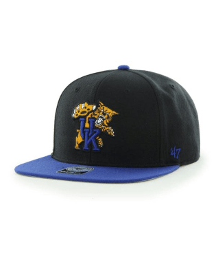 Kentucky Wildcats - Black Sure Shot Two-Tone Captain Hat, 47 Brand