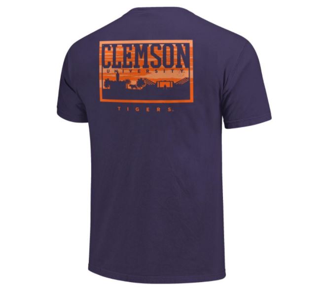 Clemson Tigers Campus Skyline Short Sleeve T-Shirt