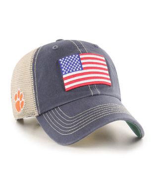 Clemson Tigers - OHT Vintage Navy Trawler Clean Up Hat, 47 Brand